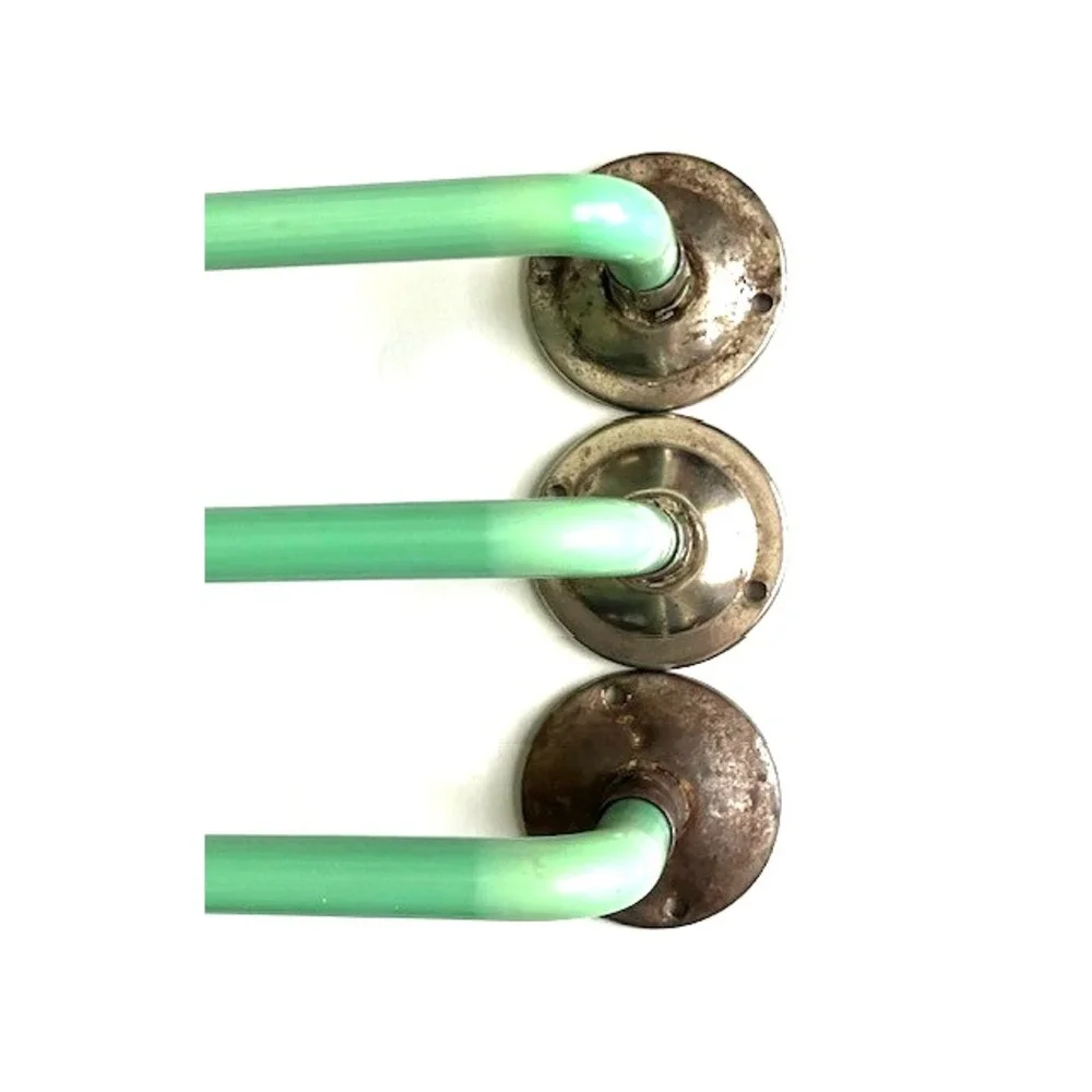Set of 3  Antique Jadeite Green Glass 24
